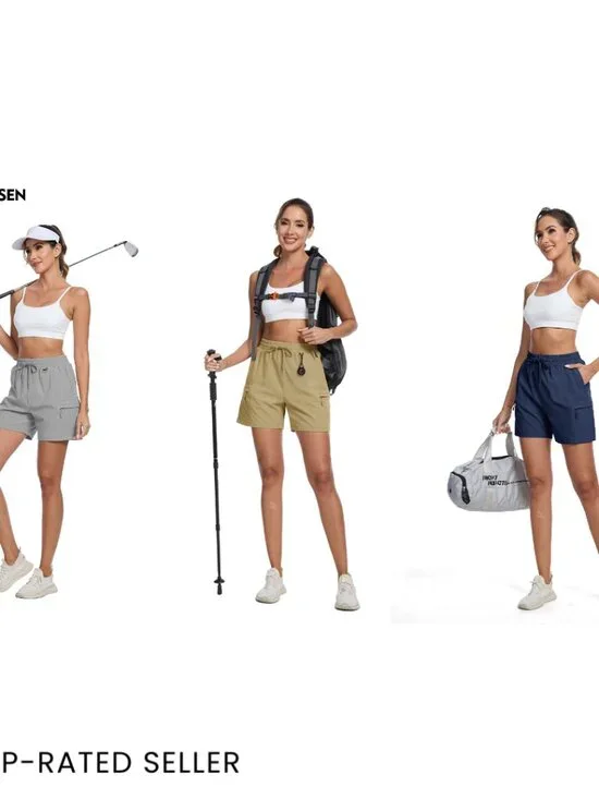 5" Hiking Cargo Shorts Lightweight Quick Dry Athletic Casual Golf UPF 50+ - Picture 7 of 7